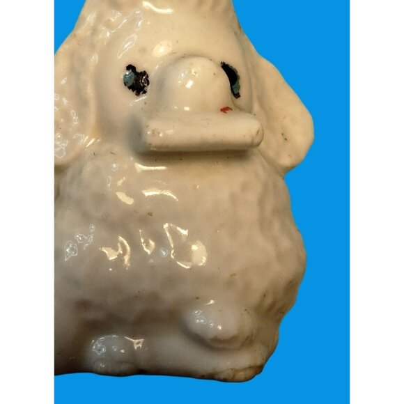 Vintage japan White Poodle Ceramic Figurine Ugly MCM - Picture 9 of 9